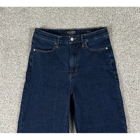 Judy Blue Jeans Womens 9/29 Blue Denim Wide Leg High Rise Crop Stretch *28x23.5 - Picture 4 of 12